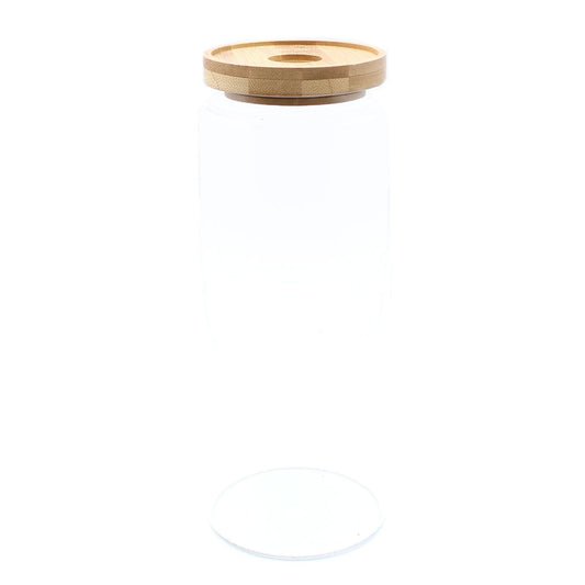 Minimalist Bamboo Seal Storage Jar – 20cm