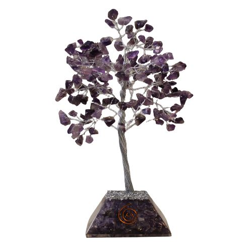 Gemstone Tree with Organite Base - 160 Stone - Amethyst | Auro & Co