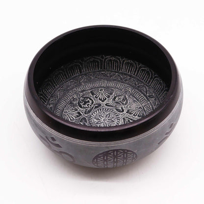 Earth Powder Singing Bowl - Om Five Buddha - 16cm – detail view