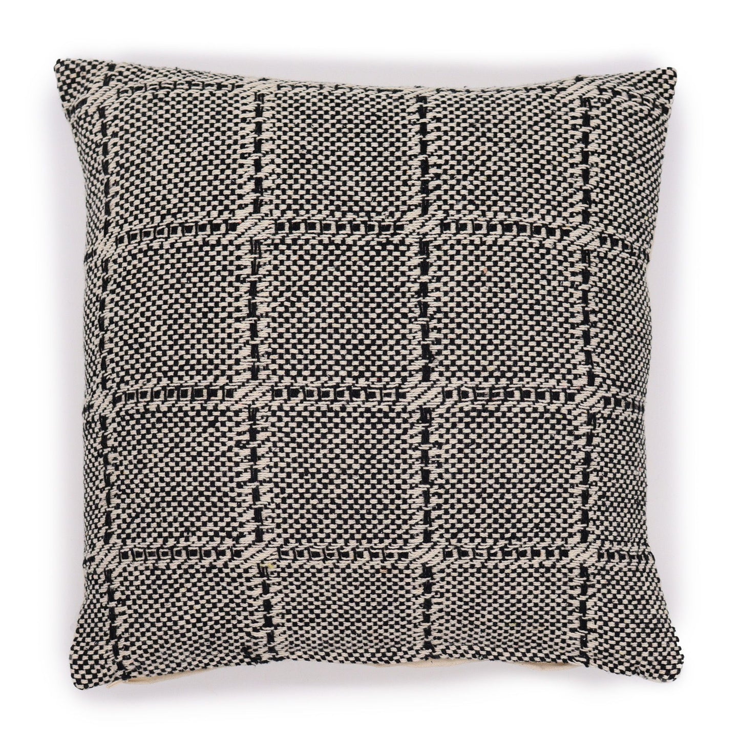 Stone Grid Textured Cushion Cover – 40x40 cm | Auro & Co