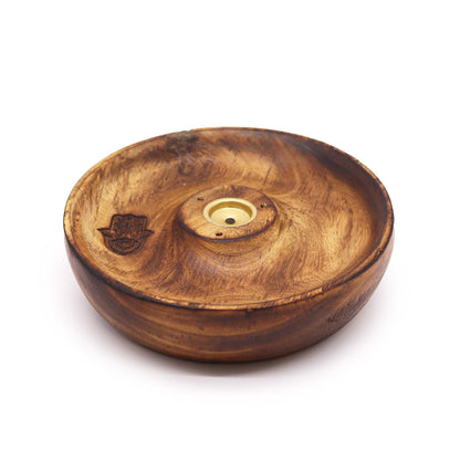 Hamsa Mango Wood Incense Disc