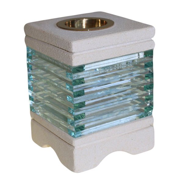 Stone Oil Burner - Square Glass Brick | Auro & Co