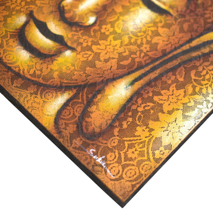 Buddha Painting - Gold Brocade Detail – detail view