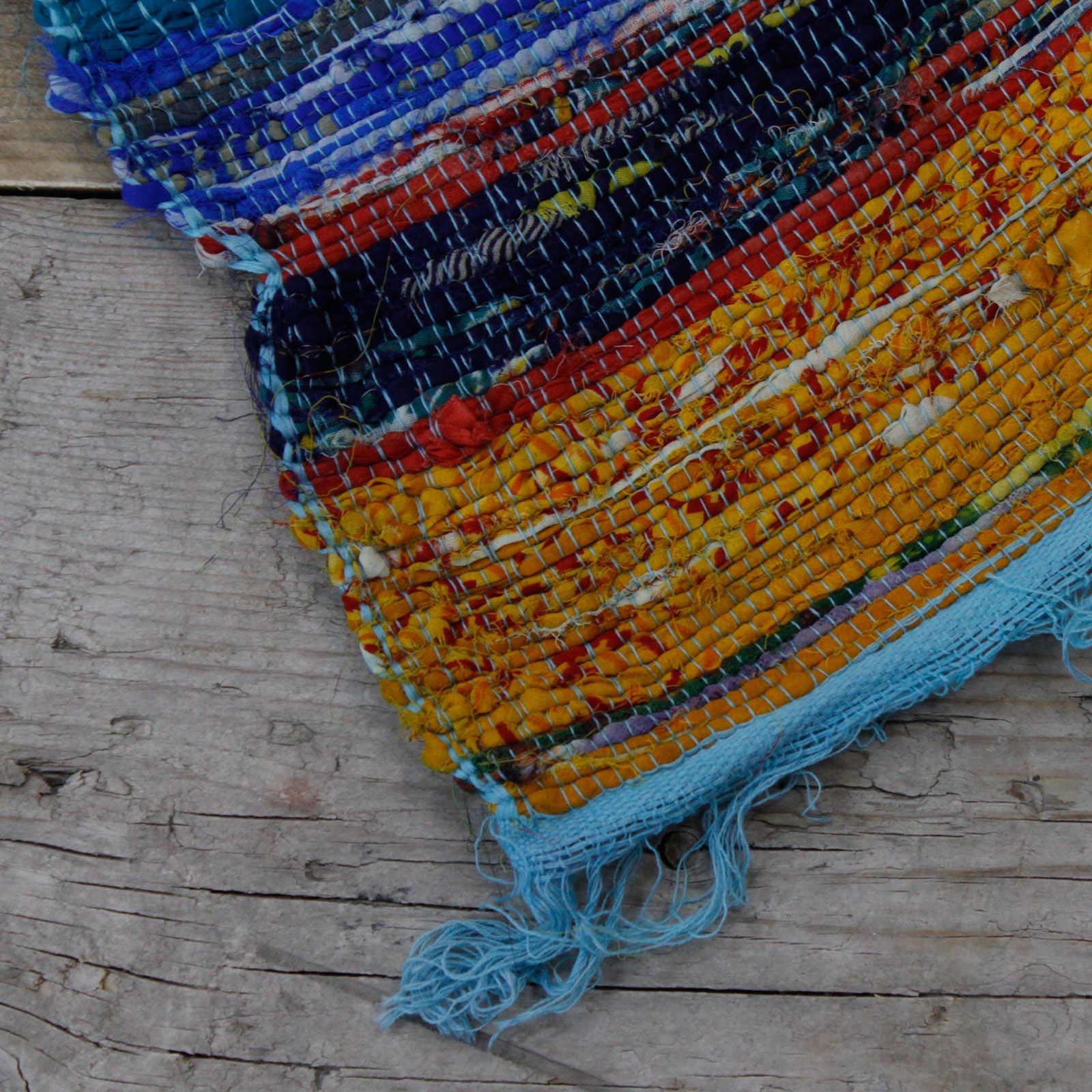 Luxury Handwoven Rag Rug – Blue(150 × 90 cm) – product image 7