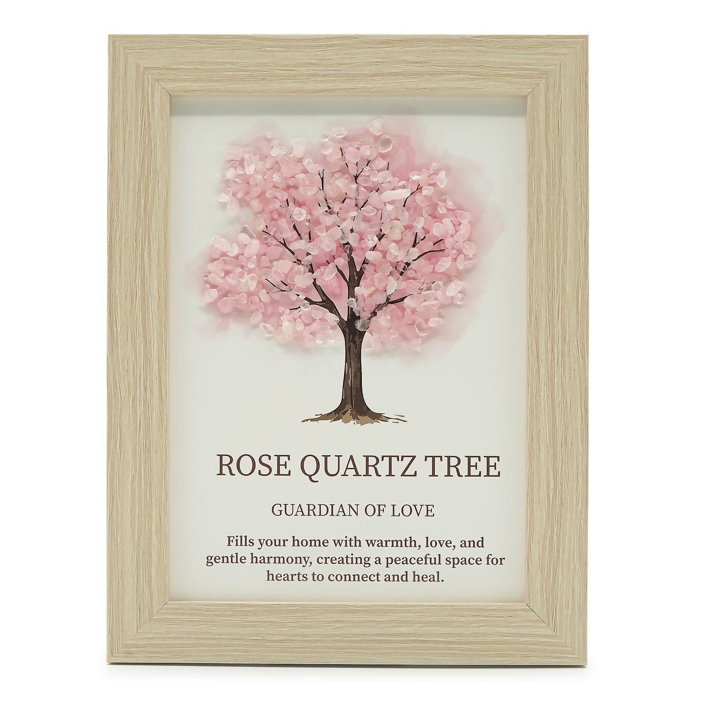 Gemstone Picture - Tree of Life - Rose Quartz (20x14.7x1cm) | Auro & Co