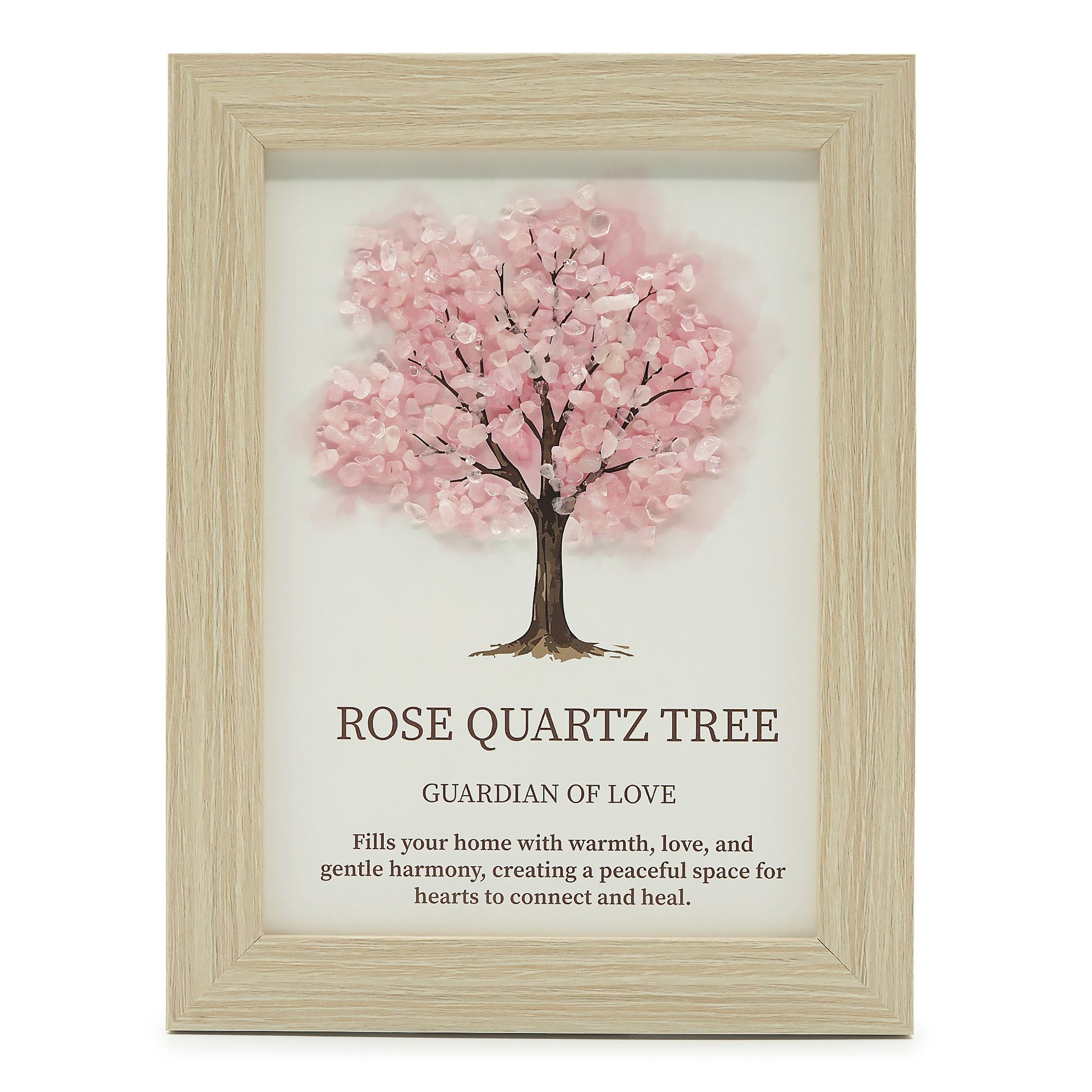 Gemstone Picture - Tree of Life - Rose Quartz (20x14.7x1cm) | Auro & Co