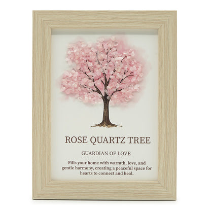 Gemstone Picture - Tree of Life - Rose Quartz (20x14.7x1cm) | Auro & Co