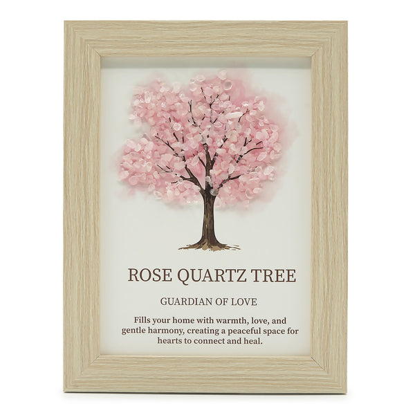 Gemstone Picture - Tree of Life - Rose Quartz (20x14.7x1cm) | Auro & Co