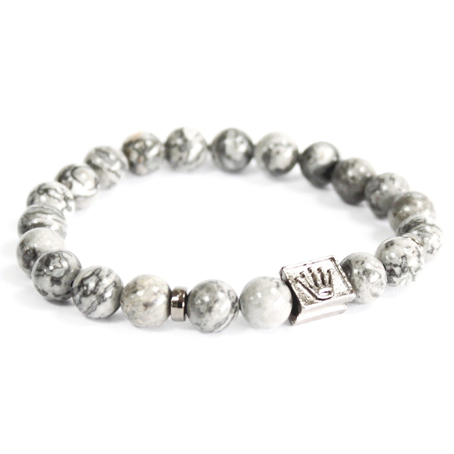 Crown Ingot / Grey Agate - Gemstone Bracelet | Auro & Co