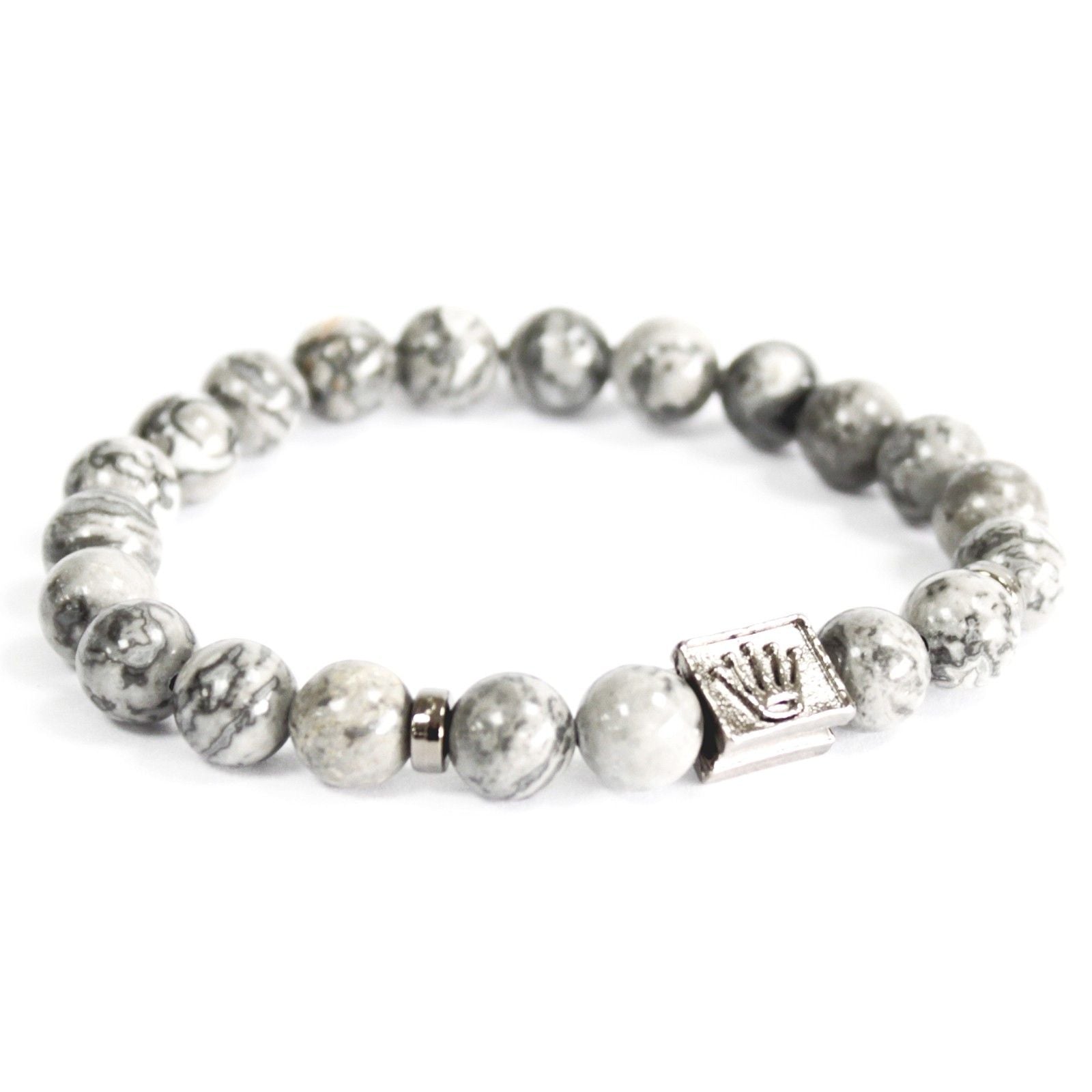 Crown Ingot / Grey Agate - Gemstone Bracelet | Auro & Co