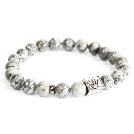 Crown Ingot / Grey Agate - Gemstone Bracelet | Auro & Co