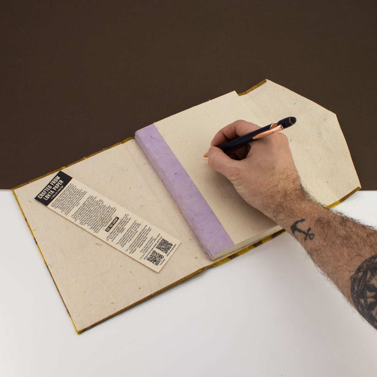 Mustard Brown Lokta Notebook, Large