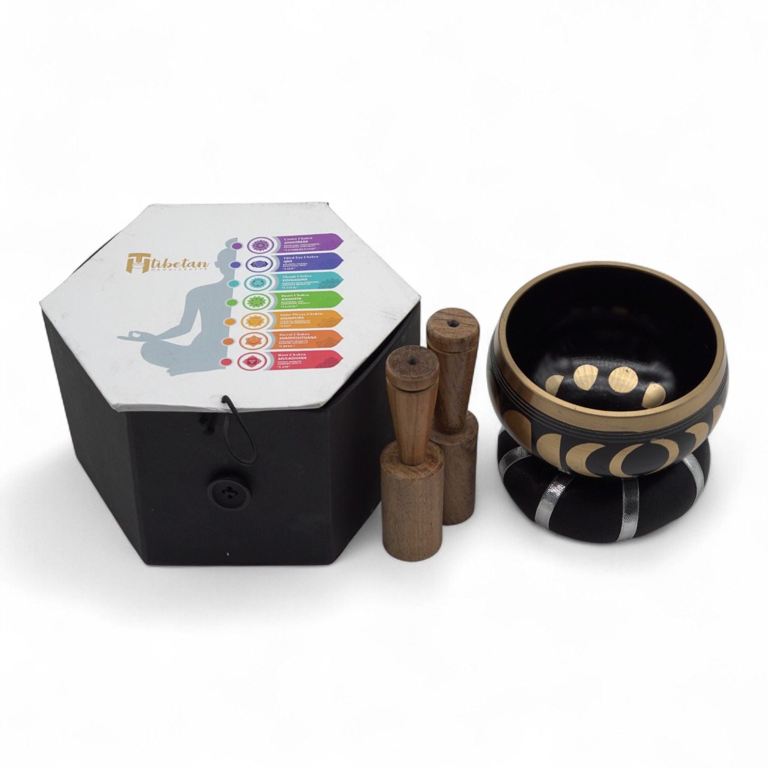 Moon Phase Singing Bowl Set- Black 10.7cm | Auro & Co