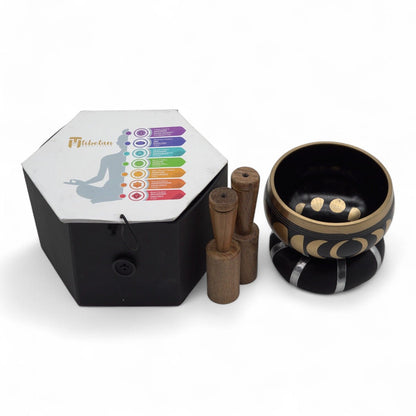 Moon Phase Singing Bowl Set- Black 10.7cm | Auro & Co