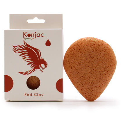 Teardrop Konjac Sponge - Red Clay - Rejuvenating | Auro & Co