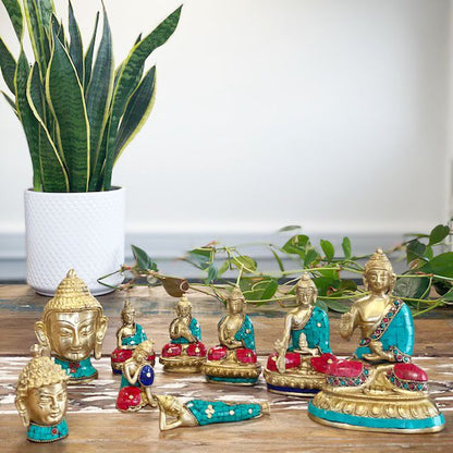Inlaid Brass Buddha Statue
