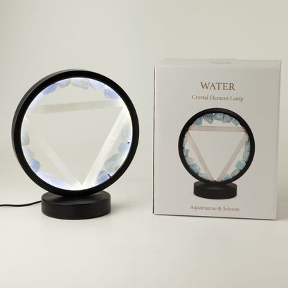 Water Gemstone Halo Lamp, Aquamarine and Selenite