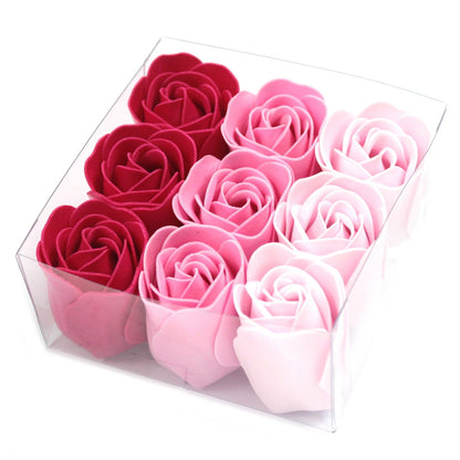 Set of 9 Soap Flowers - Pink  Roses – lifestyle shot