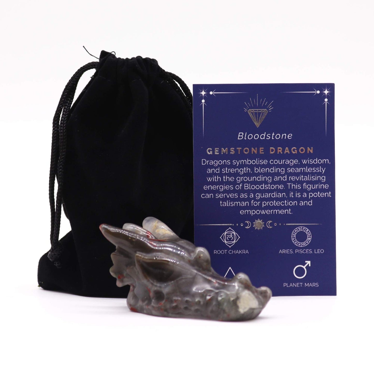 Gemstone Large Dragon Head- Bloodstone | Auro & Co