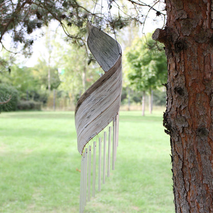 Artisan Spiral Wind Chimes – Whitewash Finish