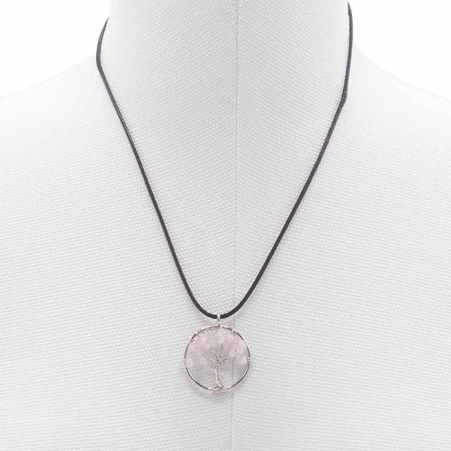 Tree of Life Pendant - Rose Quartz – lifestyle shot