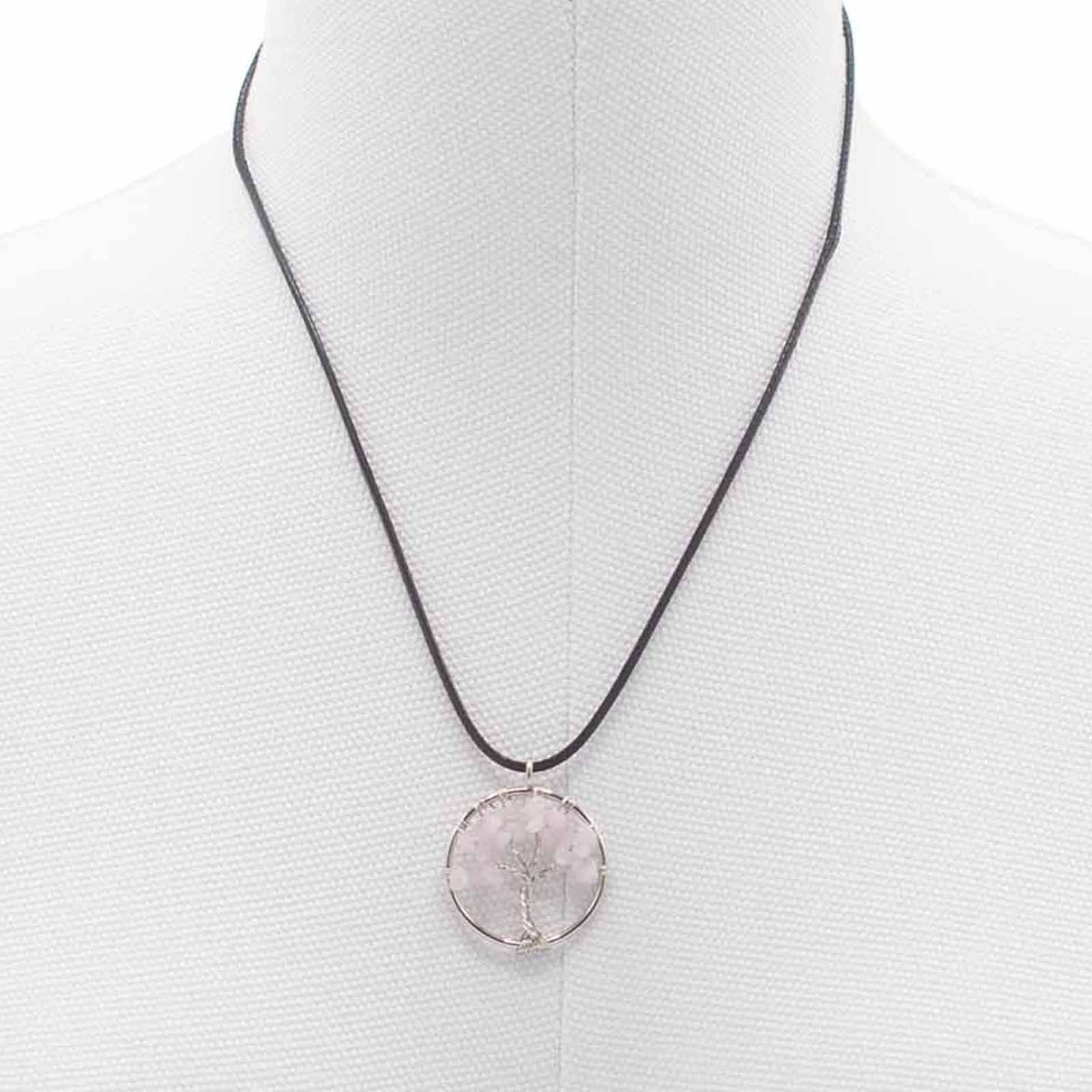 Tree of Life Pendant - Rose Quartz – lifestyle shot