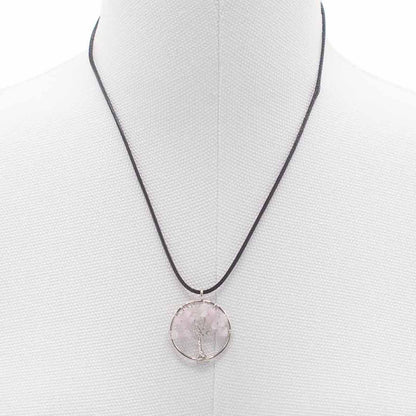 Tree of Life Pendant - Rose Quartz – lifestyle shot