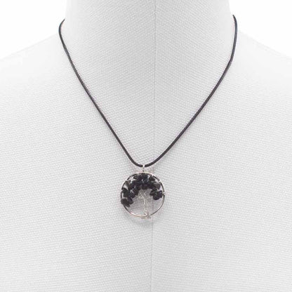 Tree of Life Pendant - Black Agate – detail view