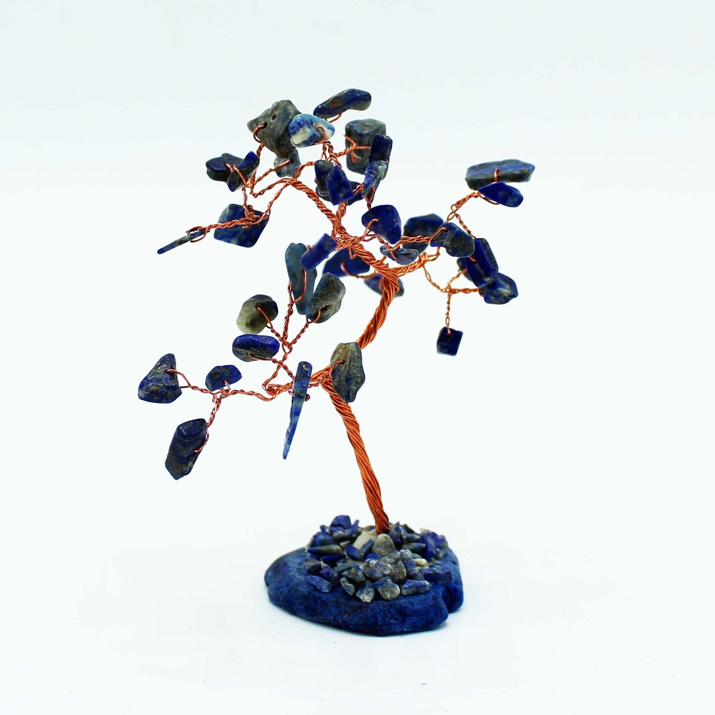 Gemstone Tree - Sodalite on Blue Agate Base (35 stones) | Auro & Co