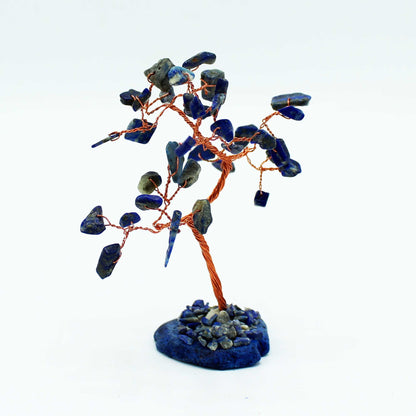 Gemstone Tree - Sodalite on Blue Agate Base (35 stones) | Auro & Co