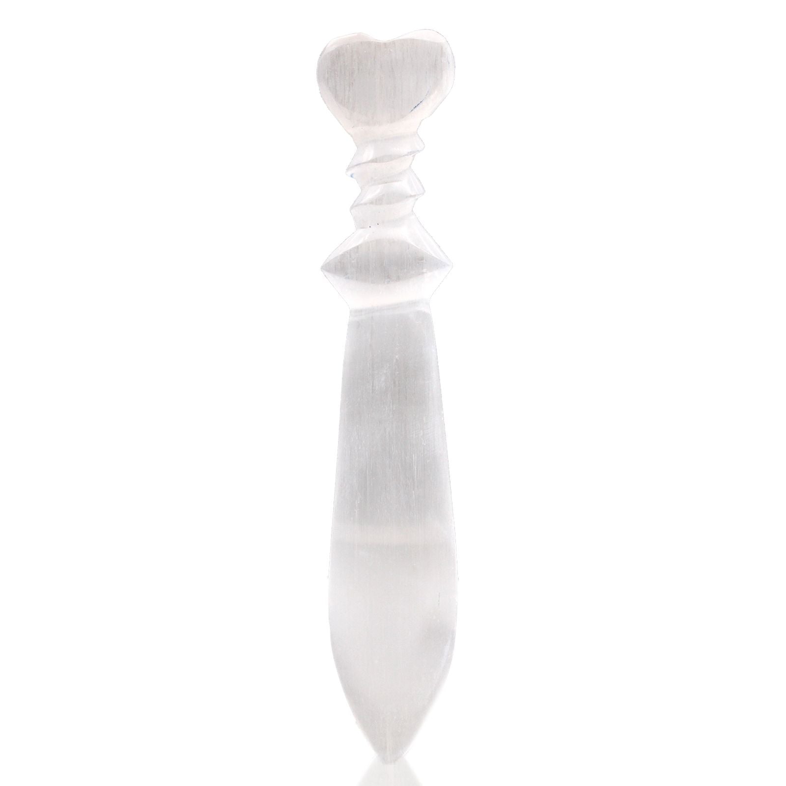 Selenite Lrg Ritual Knife - Spiral (25cm) – detail view