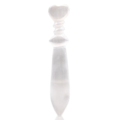 Selenite Lrg Ritual Knife - Spiral (25cm) – detail view