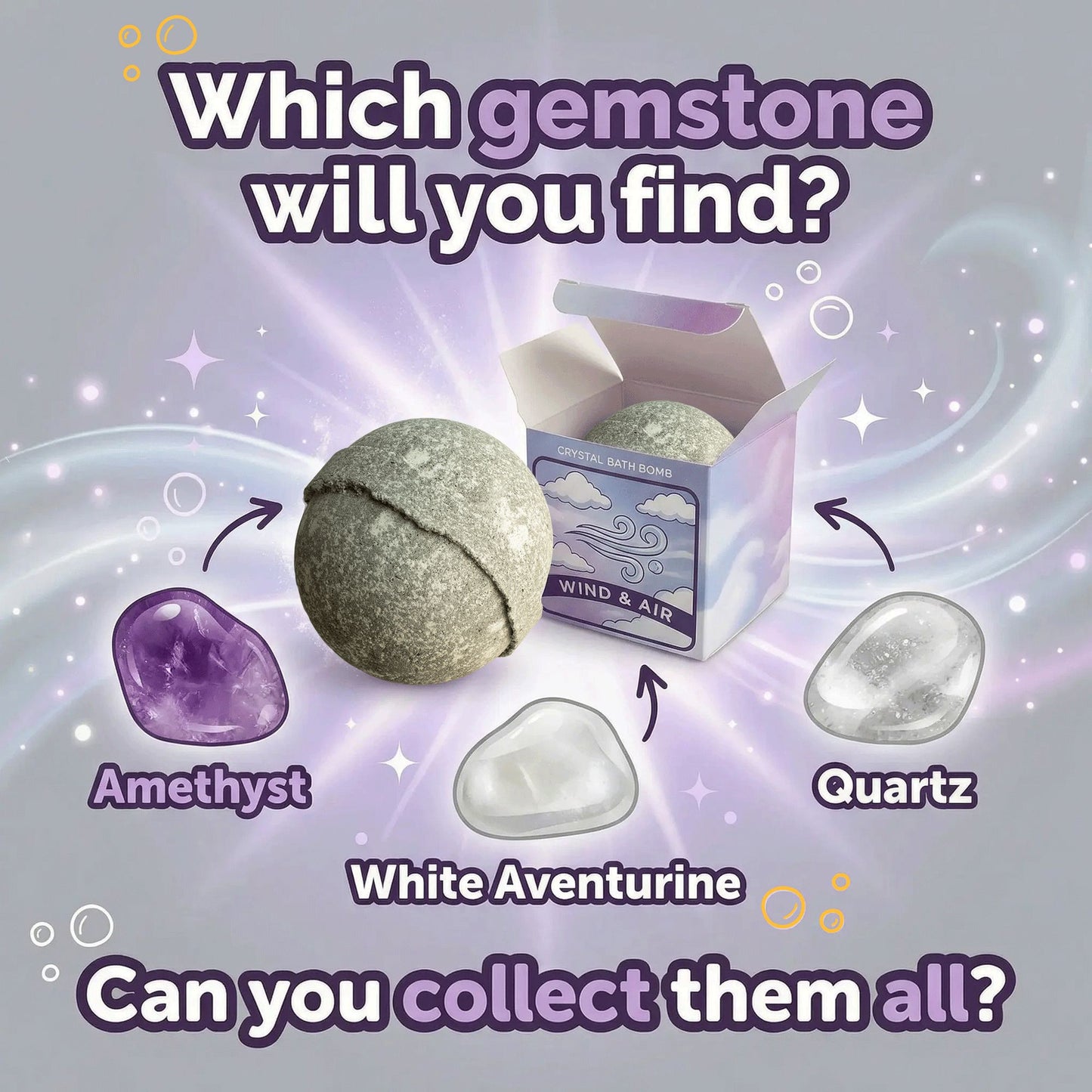 Elemental Crystal Bath Bomb - Air – detail view