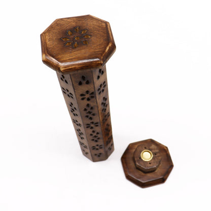 Mango Wood Hexagonal Tower – detail view