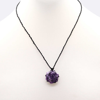 Laced Gemstone Hexagon Pendant - Lepidolite – lifestyle shot