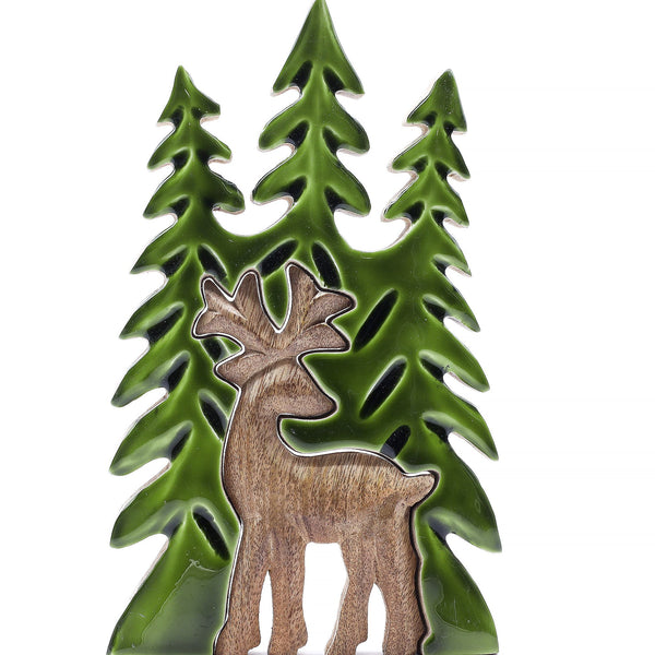 Lost in the Forrest -  Stag in the Forrest 3D Wooden Decoration - 25x15cm | Auro & Co