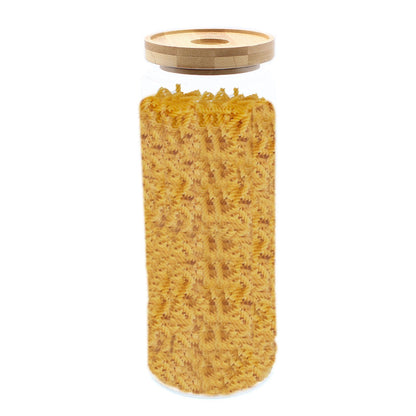 Minimalist Bamboo Seal Storage Jar – 20cm