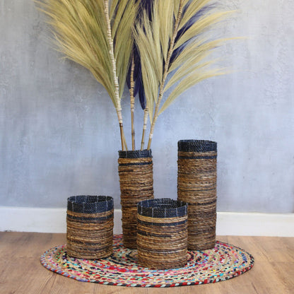 Banana Leaf Vase & Bin - Set of 4
