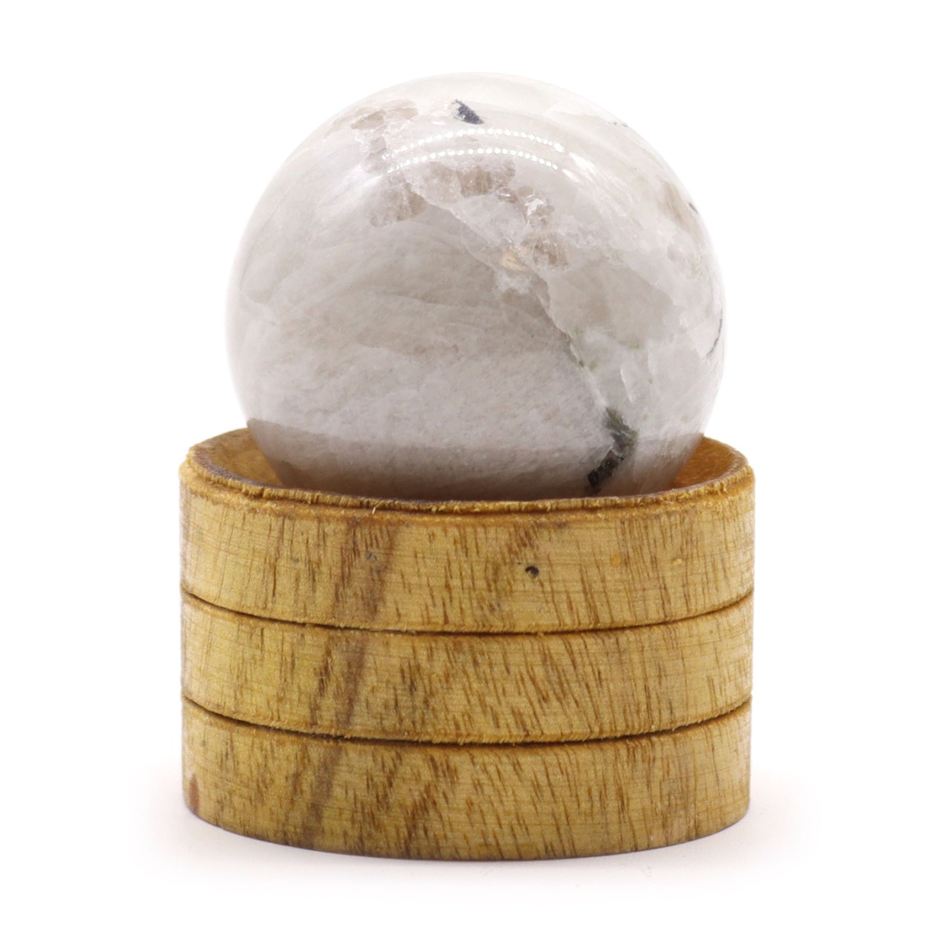 Gemstone Sphere 40mm - Indian Moonstone  with Stand | Auro & Co