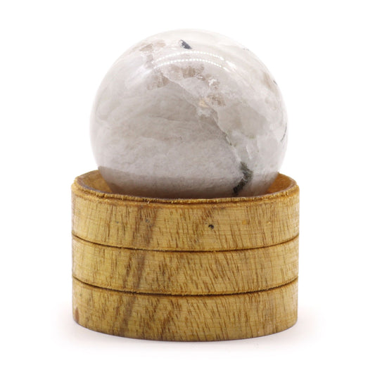 Gemstone Sphere 40mm - Indian Moonstone  with Stand | Auro & Co