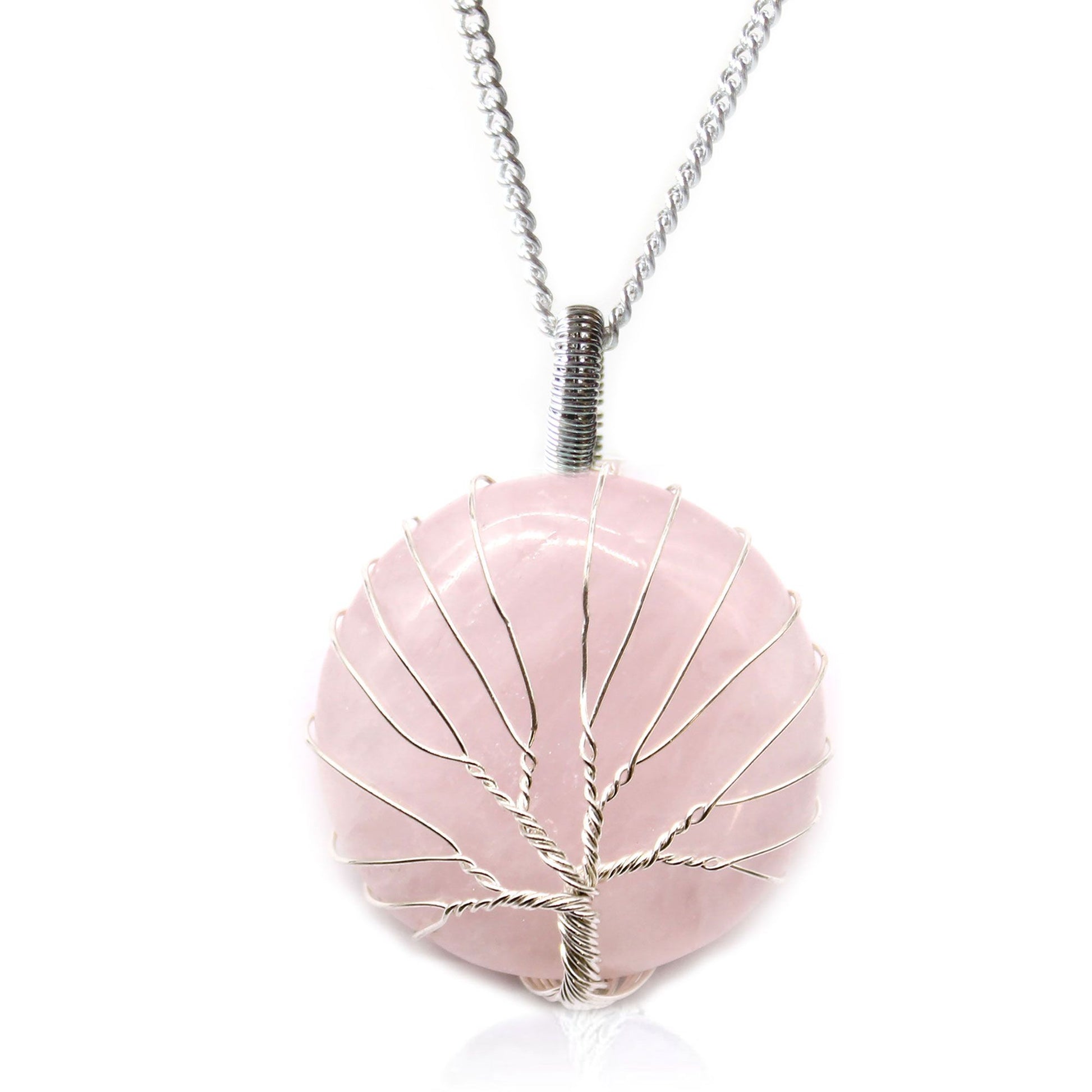Tree of Life Gemstone Necklace - Rose Quartz | Auro & Co
