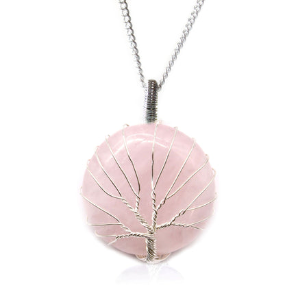 Tree of Life Gemstone Necklace - Rose Quartz | Auro & Co