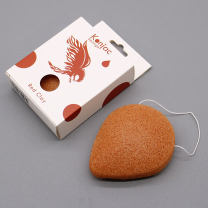 Teardrop Konjac Sponge - Red Clay - Rejuvenating – detail view