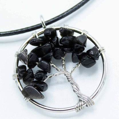 Tree of Life Pendant - Black Agate – lifestyle shot