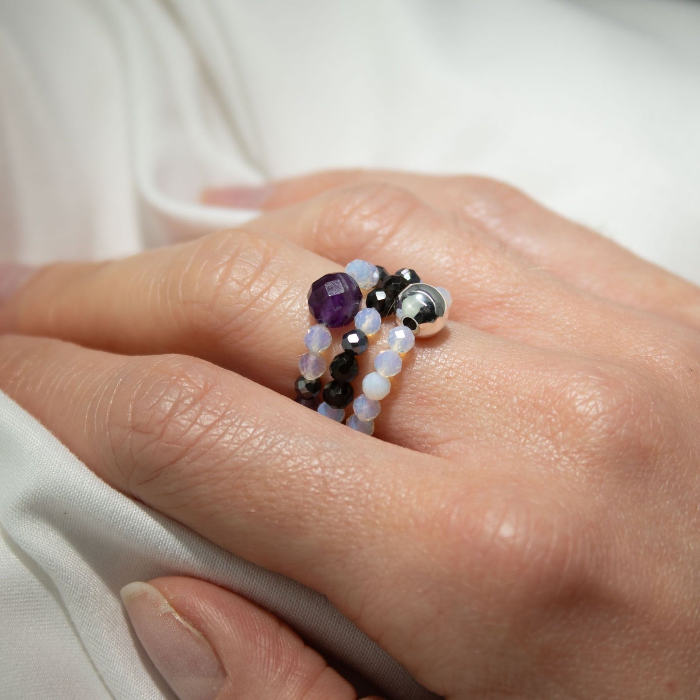 Nymph Spirit Gemstone Ring Set - Full Moon – product image 9