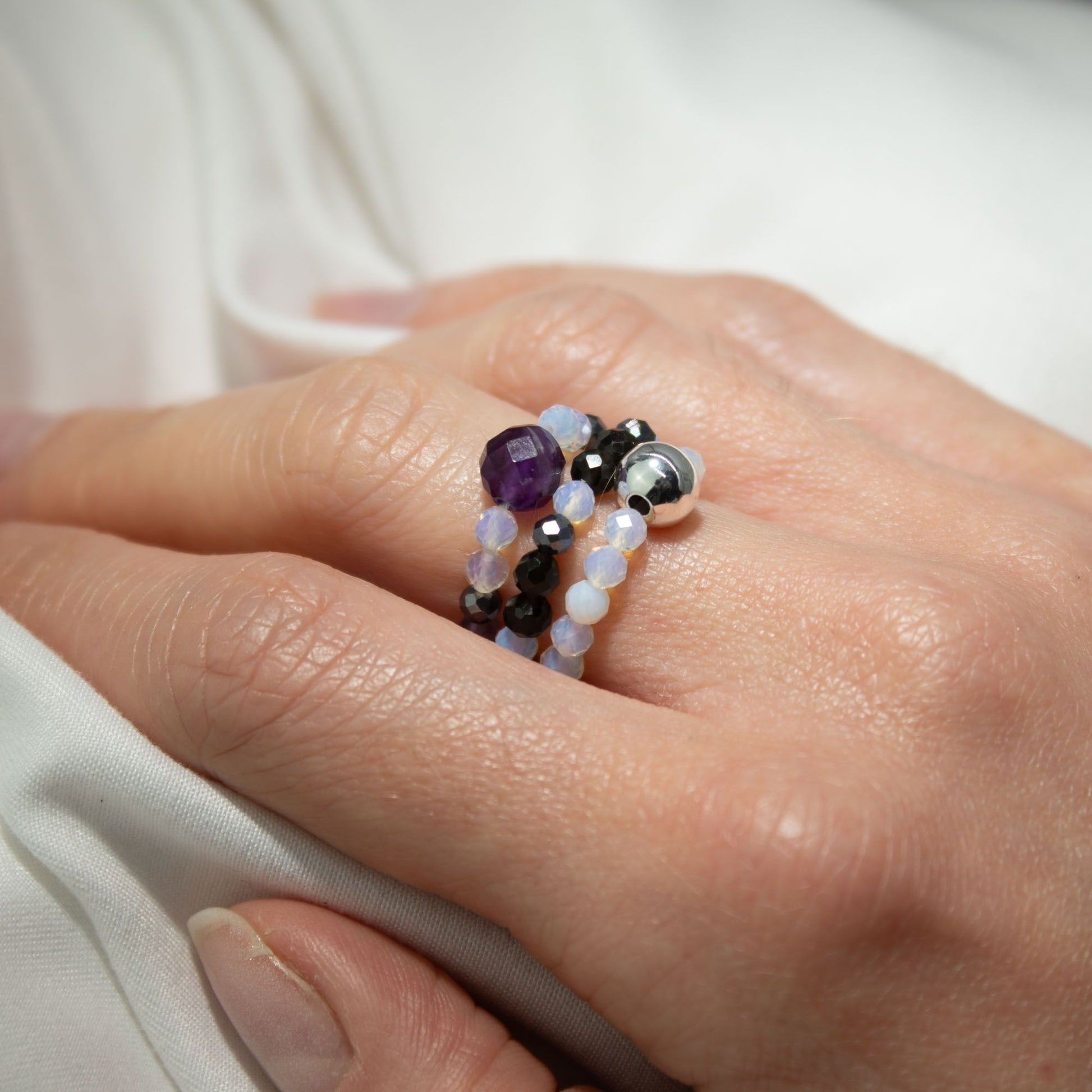 Nymph Spirit Gemstone Ring Set - Full Moon – product image 9