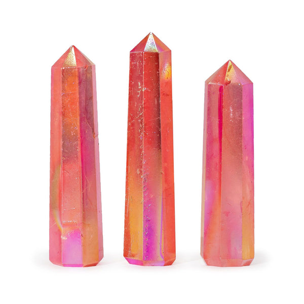 Gemstone Obelisk Point approx 9cm - Aurura Crystal Quartz - Peach | Auro & Co
