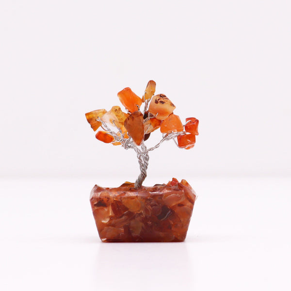 Mini Gemstone Tree On Orgonite Base - Carnelian (15 stones) | Auro & Co