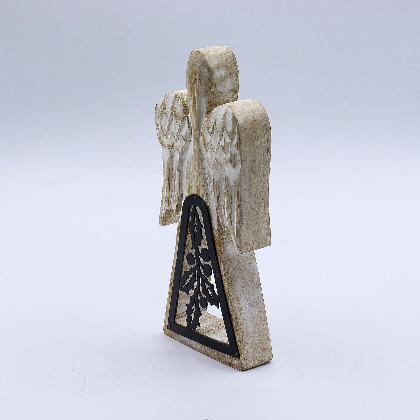 Mango Wood Angel - Whitewash with Iron Decor Cut Out – product image 7