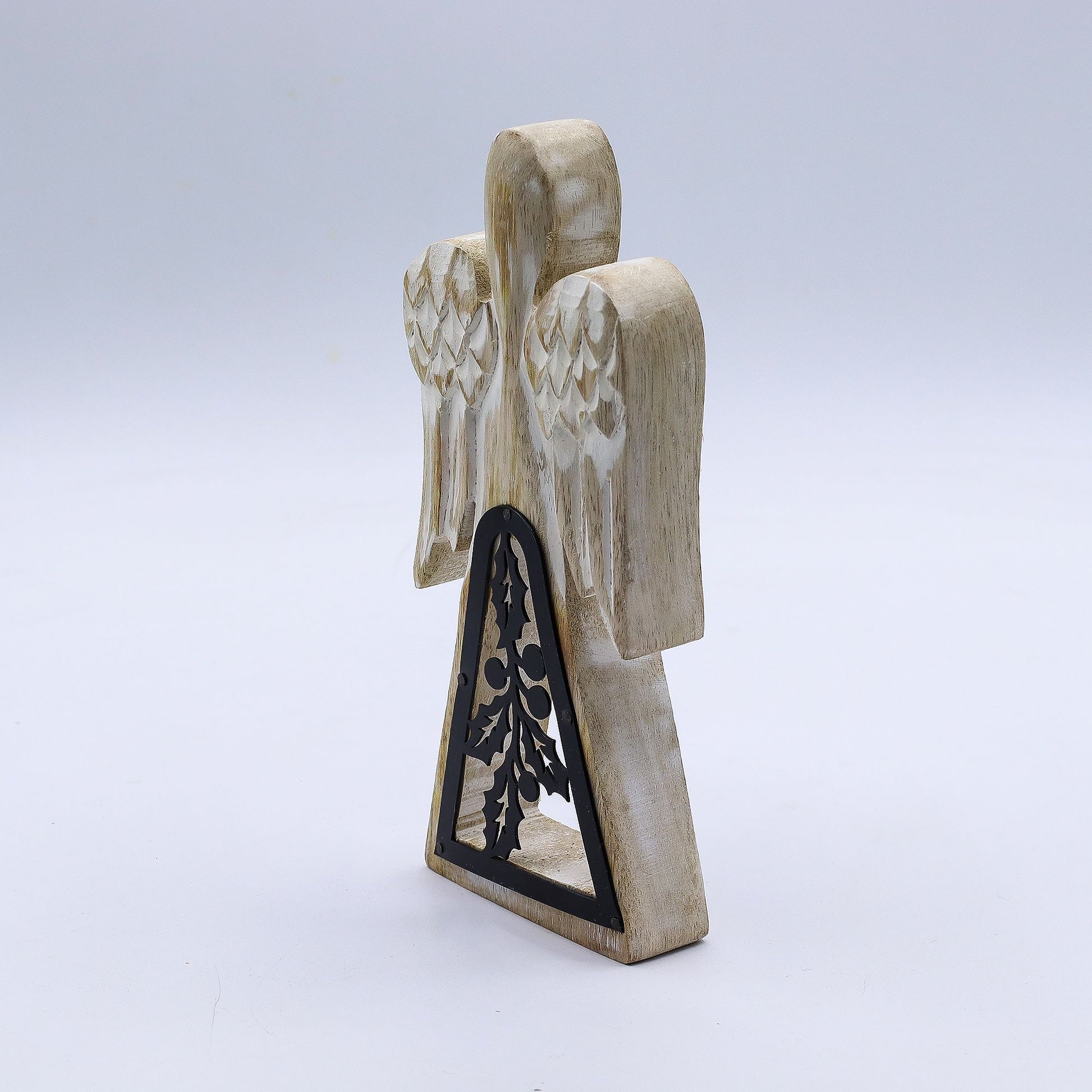 Mango Wood Angel - Whitewash with Iron Decor Cut Out – product image 7
